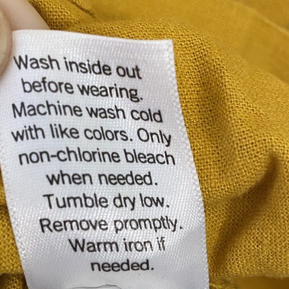 Croft & Barrow Dress Womens Size 2X Mustard Linen Blend Tiered Sleeveless Pocket - Picture 9 of 9